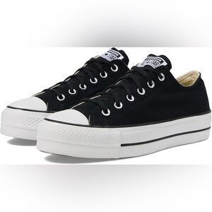 Converse Women's Black and White platform Canvas Sneakers